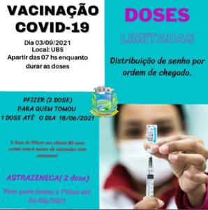 Vacinação Covid-19 03 de setembro de 2021.