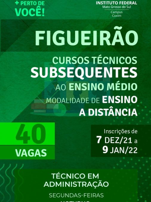 Divulgação do Edital do Curso Técnico em Administração IFMS.