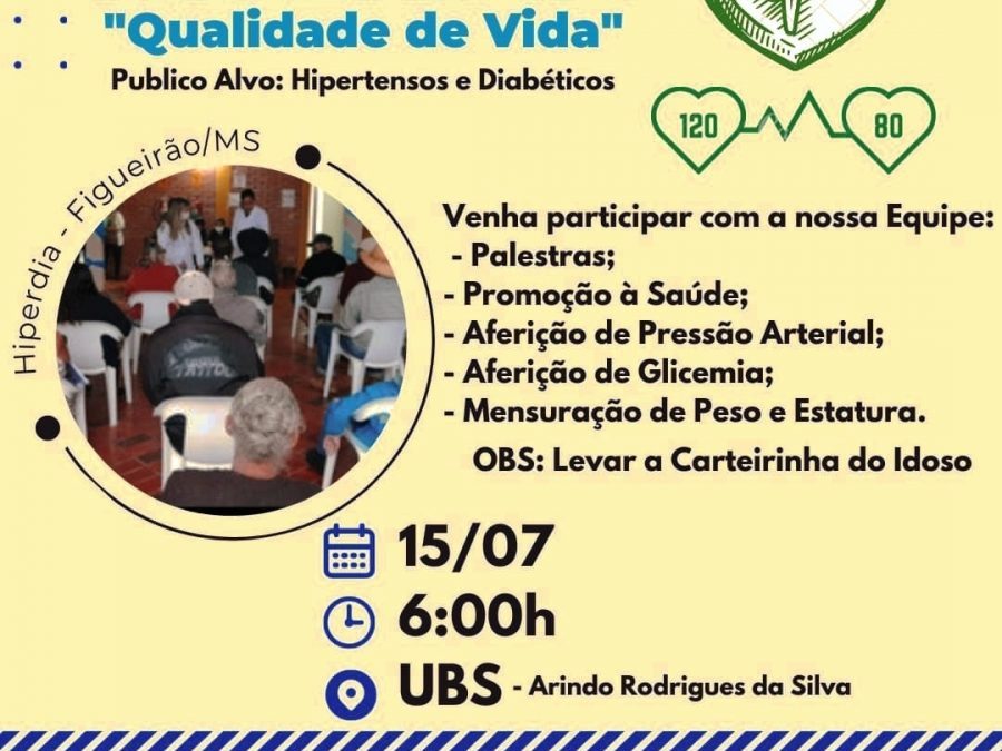 UBS DE FIGUEIRÃO REALIZA O HIPERDIA DO MÊS DE JULHO