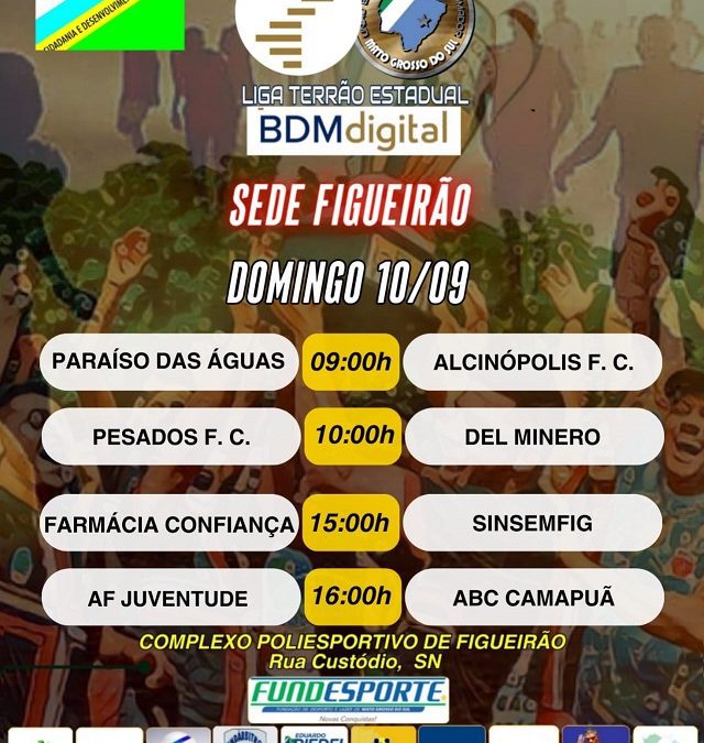 DOMINGO (10/9) SERÁ REALIZADA EM FIGUEIRÃO MAIS UMA RODADA DA LIGA TERRÃO 2023