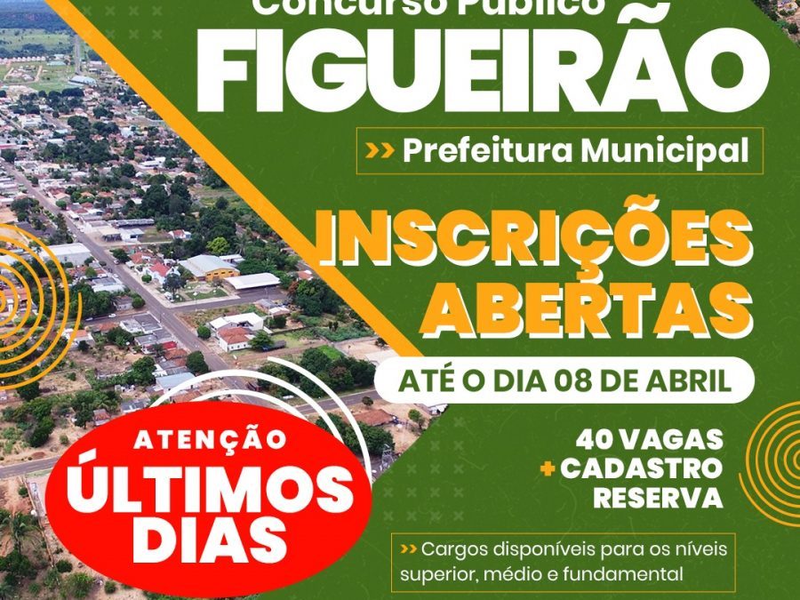 Concurso Público de Figueirão encerra dia 08 de abril