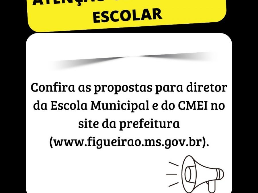 Propostas para diretoria da Escola Municipal e CMEI