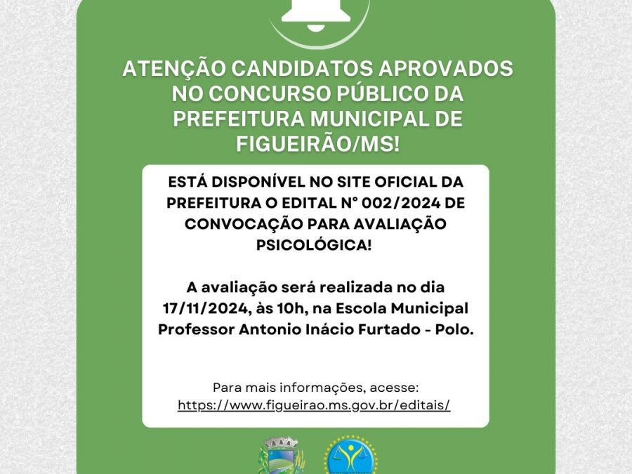 Atenção candidatos aprovados no concurso.