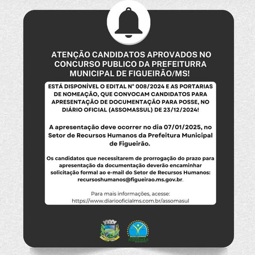 Atenção Aprovados no Concurso Público
