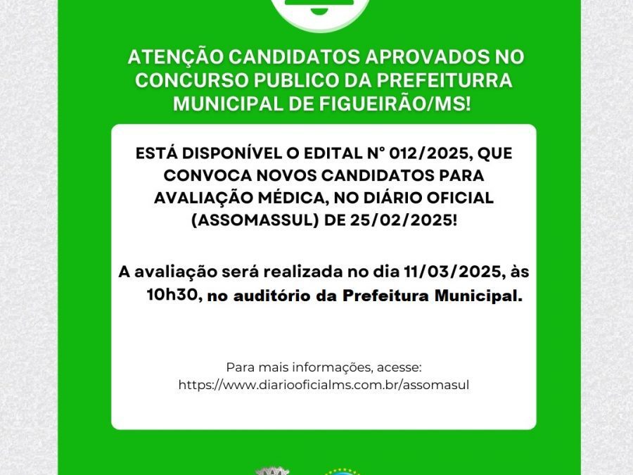 Atenção candidatos aprovados no Concurso Público