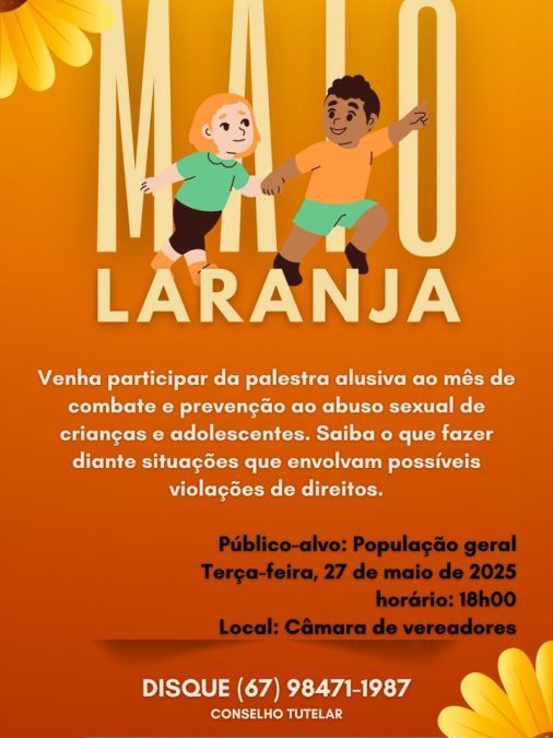 Vem aí… Palestra alusiva a Campanha Maio Laranja
