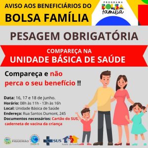 Aviso aos beneficiários do Programa Federal Bolsa Família.