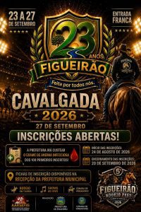 Cavalgada 2026: inscrições abertas em Figueirão